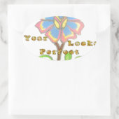 Dit nieuwe jaar ziet er perfect uit Floral Text Ar Ovale Sticker (Tas)