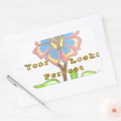 Dit nieuwe jaar ziet er perfect uit Floral Text Ar Rechthoekige Sticker (Envelop)