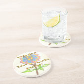 Dit nieuwe jaar ziet er perfect uit Floral Text Ar Zandsteen Onderzetter (Zijkant)