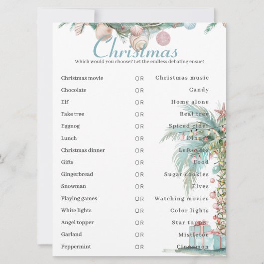 Dit of dat Kustkerstspel Kaart (Voorkant)