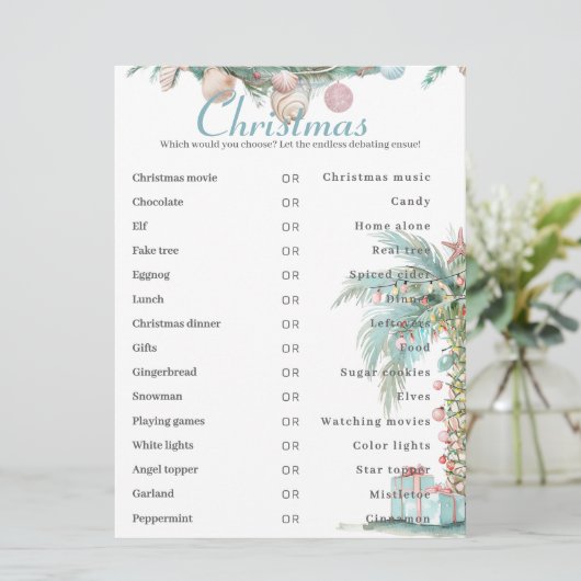 Dit of dat Kustkerstspel Kaart (Staand voorkant)