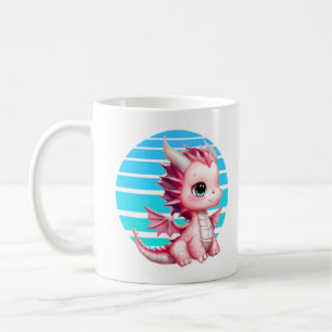 Dit ontwerp heeft een schattige roze draak met gro koffiemok