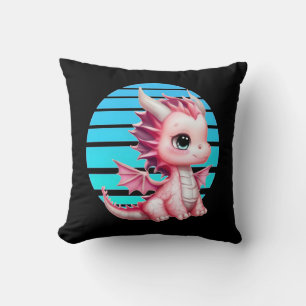 Dit ontwerp heeft een schattige roze draak met gro kussen