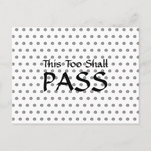 "Dit ook zal passeren" Spiral Polka Dot Briefkaart (Voorkant)