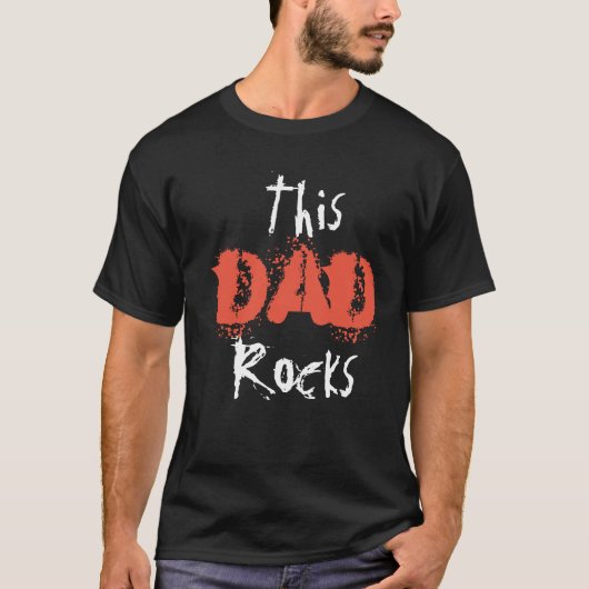 Dit pap Rocks t-shirt rockcadeau voor pap (Voorkant)