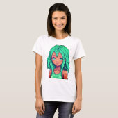 Dit pixelart-personage, "Emerald Dreamer", is radi T-shirt (Voorkant volledig)