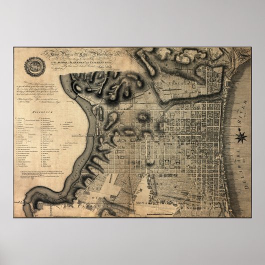 Dit Plan van de Stad Philadelphia - 1797 Poster (Voorkant)