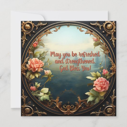 Dit prachtige landschap met bloemenlandschap Lijst Feestdagenkaart (Voorkant)