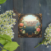 Dit prachtige landschap met bloemenlandschap Lijst Feestdagenkaart