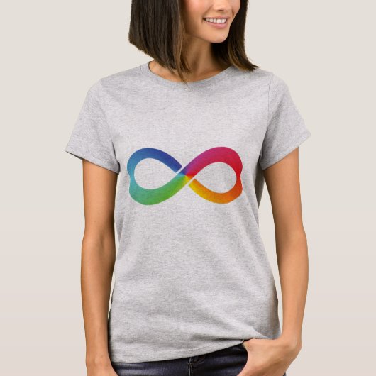 Dit regenboogoneindige shirt symboliseert wat het (Voorkant)