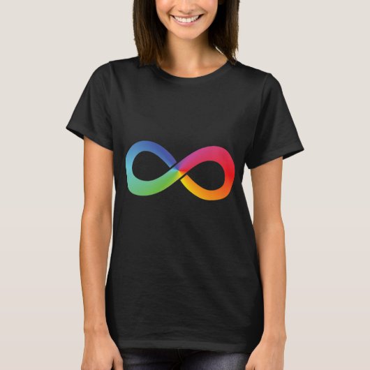 Dit regenboogoneindige shirt symboliseert wat het (Voorkant)