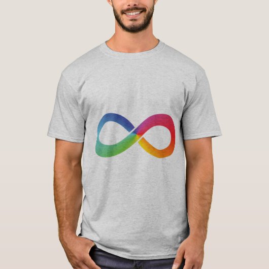 Dit regenboogoneindige shirt symboliseert wat het (Voorkant)