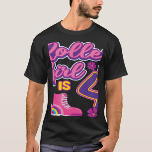 Dit Roller Girl is 4 'Birthday Roller Schaats Skat T-shirt