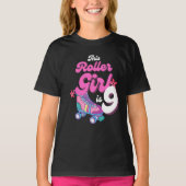 Dit rolmeisje is 9 Roller Skating Gift Idee T-shirt (Voorkant)
