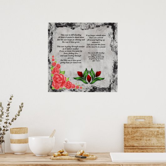 Dit Roos Poëtisch Poster (Keuken)
