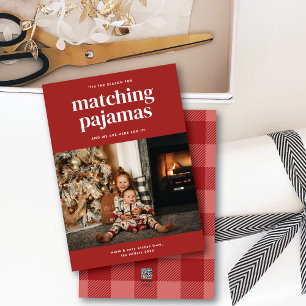 'Dit Schattigee bijpassende pyjama seizoen één fot Feestdagenkaart