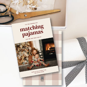 'Dit Schattigee bijpassende pyjama seizoen één fot Feestdagenkaart