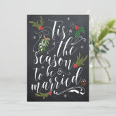 Dit seizoen bruiloft uitnodiging kerst holly (Staand voorkant)