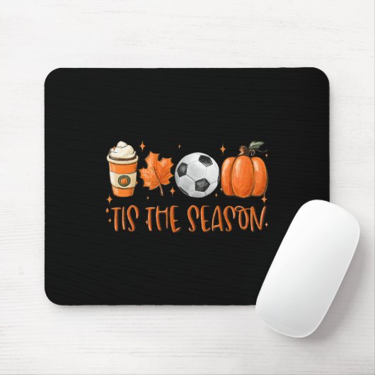 Dit seizoen de Herfst Latte Pumpkin Spice Soccer T Muismat (Met muis)