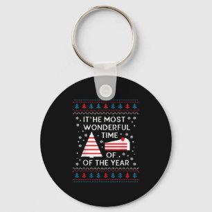 Dit seizoen de kerstboom taart lelijke kerstzweet sleutelhanger