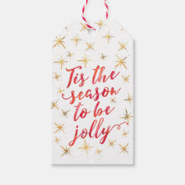 Dit seizoen gouden sneeuwvlok cadeau labels cadeaulabel