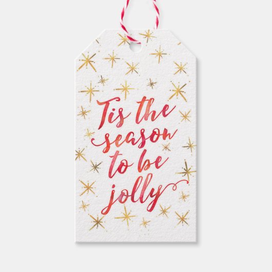 Dit seizoen gouden sneeuwvlok cadeau labels cadeaulabel (Voorkant)