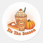 Dit seizoen herfst pompoen kruiden taart ronde sticker (Voorkant)