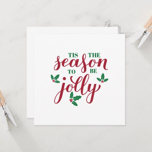 Dit seizoen is alleen maar kalligrafie. Kerstmis Kaart (Voorkant / Achterkant in situ)