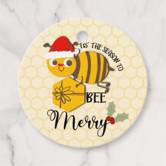 Dit seizoen is het een vrolijke bijenkaart bedankjes labels (Voorkant)