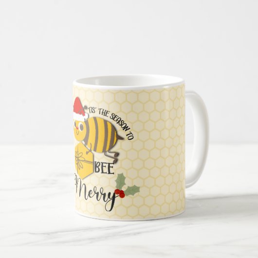 Dit seizoen is het een vrolijke bijenkaart koffiemok (Voorkant rechts)