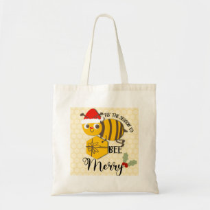 Dit seizoen is het een vrolijke bijenkaart tote bag