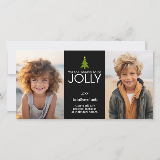 Dit seizoen is JOLLY - 2 Foto Feestdagenkaart (Voorkant)