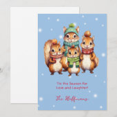 Dit seizoen kerstdieren eekhoorns Schattige Feestdagenkaart (Voorkant / Achterkant)
