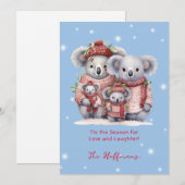 Dit seizoen kerstdieren Koala Beren Schattige Feestdagenkaart (Voorkant / Achterkant)