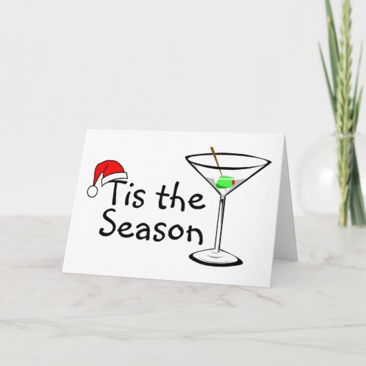 Dit seizoen Martini Drink kerst Feestdagen Kaart (Voorkant)