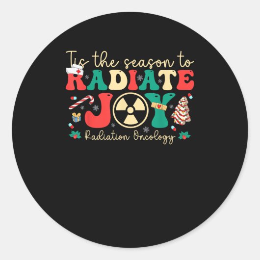 Dit seizoen naar Joy Radiation Oncology Kerstmis Ronde Sticker (Voorkant)
