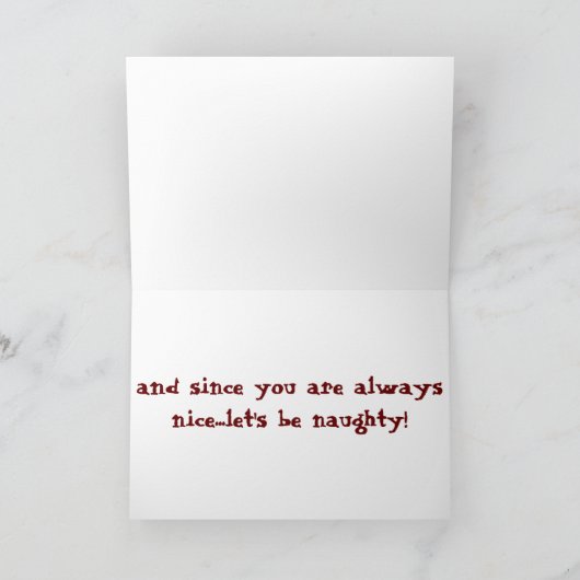 "DIT SEIZOEN OM ONDEUGEND OF AARDIG TE ZIJN, LATEN FEESTDAGEN KAART (Binnen)