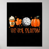 Dit seizoen pompoen blad latte Herfst volleybal Poster (Voorkant)