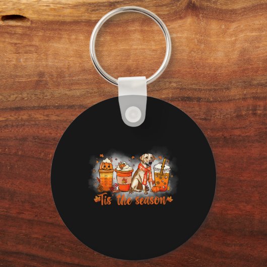 Dit seizoen pompoen kruiden latte gouden Halloween Sleutelhanger (Voorkant)