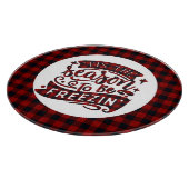Dit seizoen Red Black Fun Christmas Quote Plaid Snijplank (Hoek)