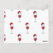 Dit seizoen Santa Hat Wine Holiday Briefkaart (Achterkant)