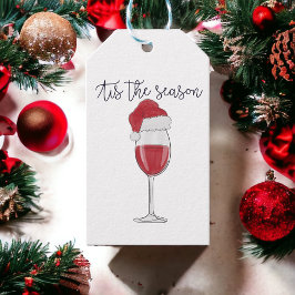 Dit seizoen Santa Hat Wine Holiday Cadeaulabel