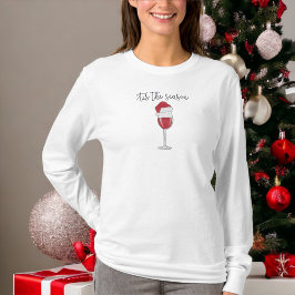 Dit seizoen Santa Hat Wine Holiday T-shirt
