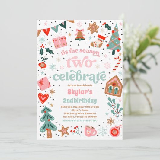 Dit seizoen vieren we de verjaardag van Kerstmis Kaart (Staand voorkant)