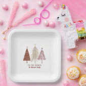 Dit seizoen Vrolijke kerstbomen Vakantie Chic Papieren Bordje (Feest)