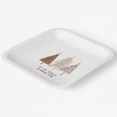 Dit seizoen Vrolijke kerstbomen Vakantie Chic Papieren Bordje (Gebogen)