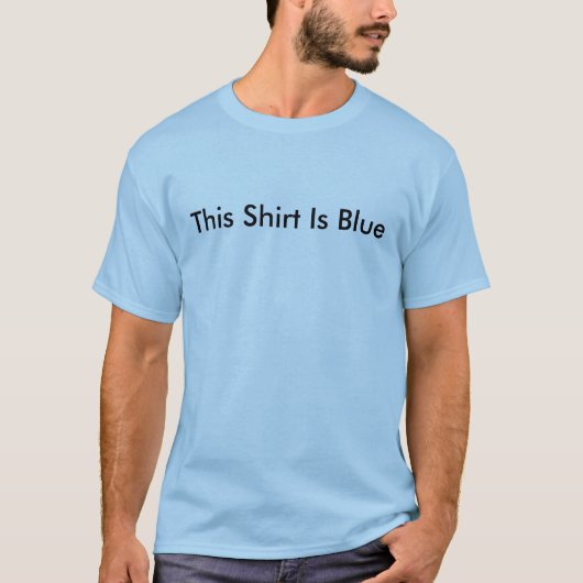 Dit Shirt is blauw (Voorkant)