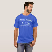 Dit Shirt is blauw als je snel genoeg draait. (Voorkant volledig)