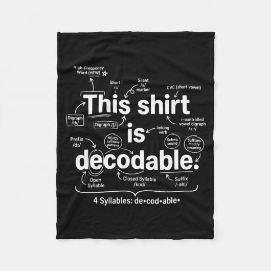 Dit Shirt Is Decodeerbare Gestructureerde Litvibes Fleece Deken (Voorkant)