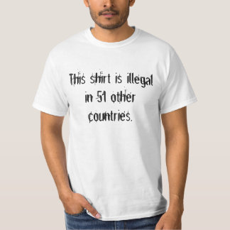 Dit shirt is in 51 andere landen illegaal.
